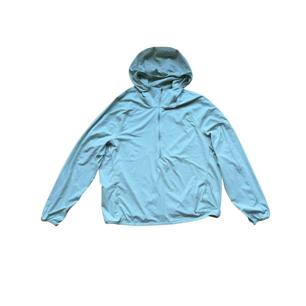 Mountain Hardwear Sunshield Half Zip Hoody Mint Green L UPF 50 Hiking Sun Hoodie
